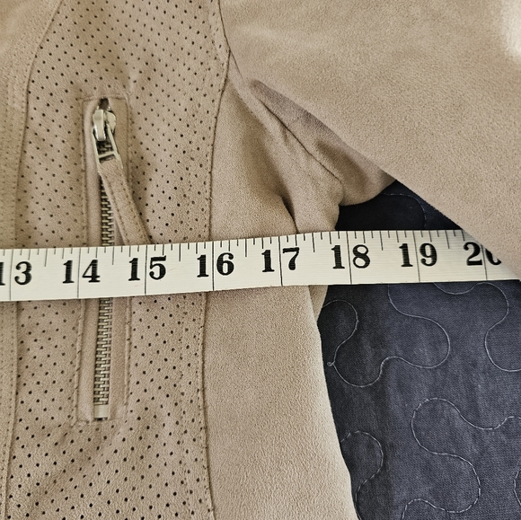 Cute Faux Suede Moto Jacket size L - Picture 5 of 7